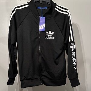 Adidas Black Jacket with White Accents